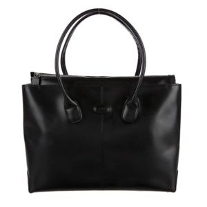 Tods Black Leather Tote